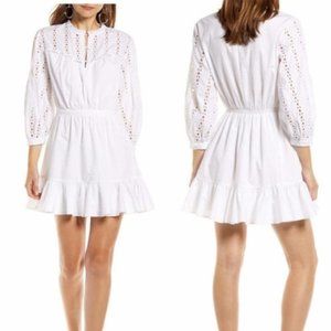 NWT SOMETHING NAVY Pretty Ruffle Eyelet Minidress M